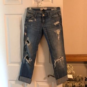 Abercrombie straight distressed/destroyed jeans